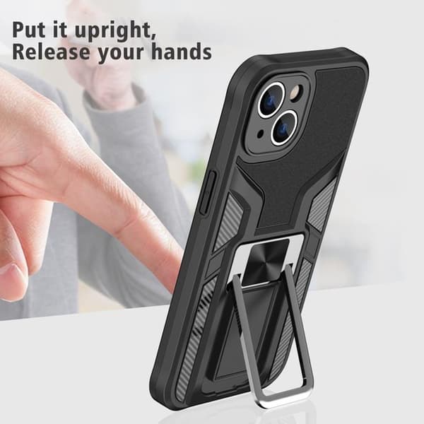 iPhone 14 Etui Kickstand - Sort Black