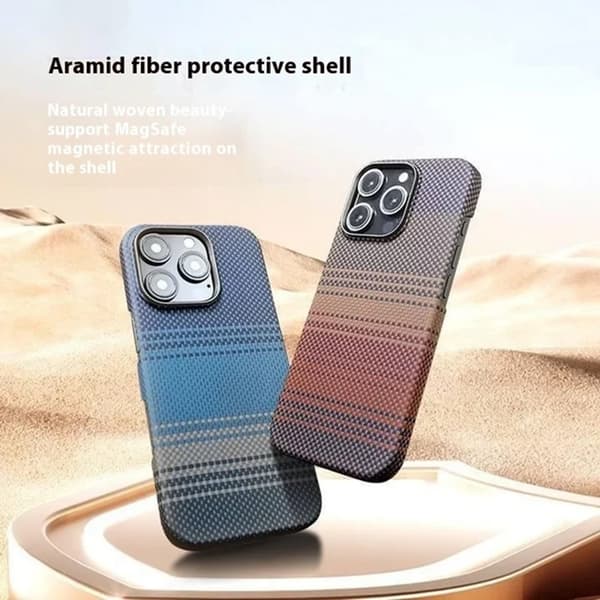Mobilskal till iPhone 16 Pro Max Magsafe Aramid Fiber Gradient - Blå Blå