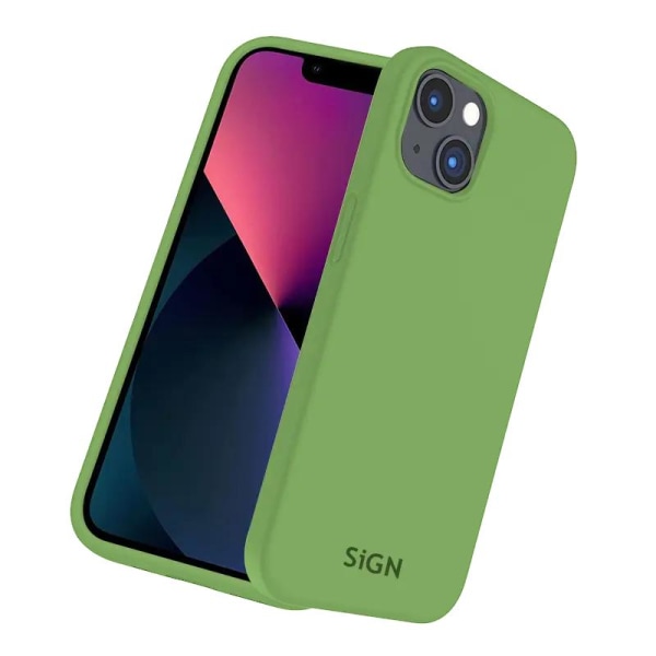 SiGN iPhone 14 Taske Flydende Silikone - Jadegrøn