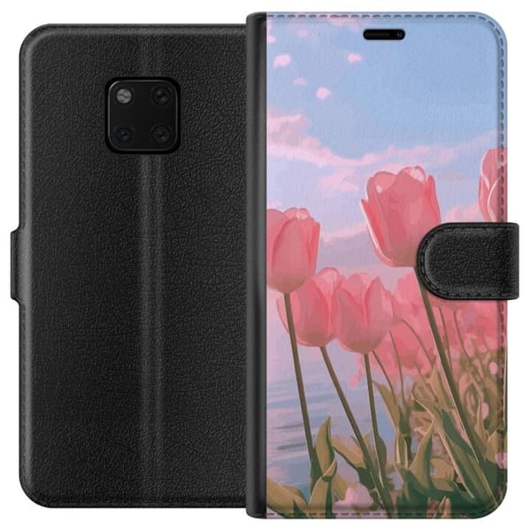 Plånboksfodral till Huawei Mate 20 Pro med Rosa Tulpaner