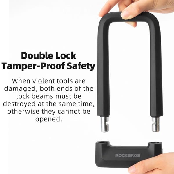 Rockbros U-Lock Cykellås - Sort Svart