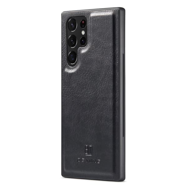 DG.MING Samsung Galaxy S23 Ultra Plånboksfodral Äkta läder Ställ Svart