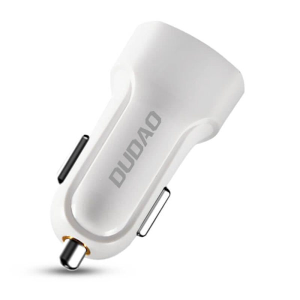 Dudao 2x USB 2.4A Laddare + 3in1 lightning/Type C/microUSB Kabel Vit White