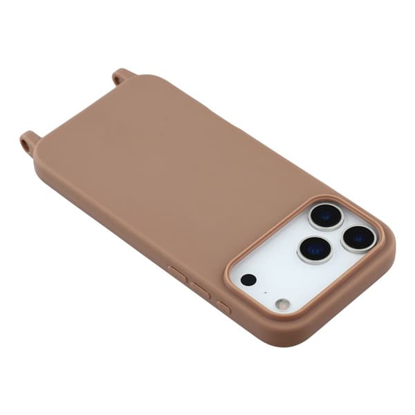 Mobilskal till iPhone 17 Pro Max TPU Shockproof med Lanyard - Brun Brun