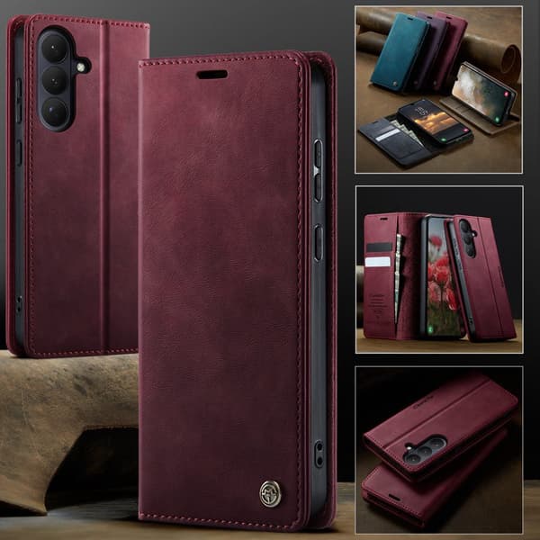 CaseMe Plånboksfodral för Samsung Galaxy S26 Plus Konstläder RFID - Röd