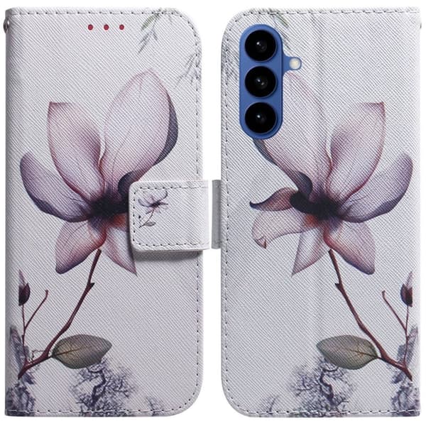 Samsung Galaxy S26 / S26 Pro Plånboksfodral Mönstertryck Konstläder Rosa Blomma