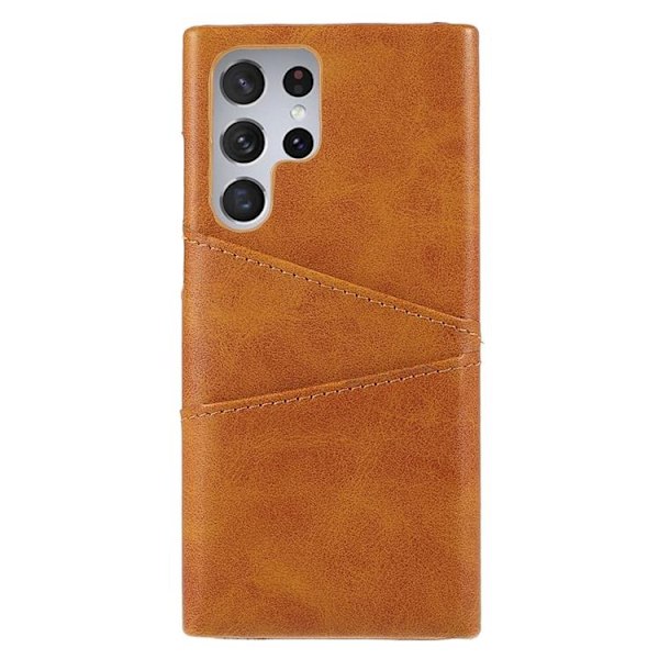 Kortplats Läder Skal Galaxy S22 Plus - Brun Brun
