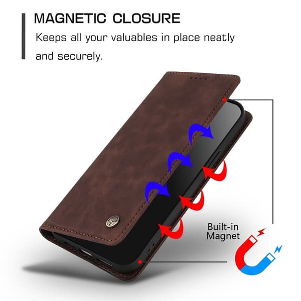 Plånboksfodral för Samsung Galaxy S26 Konstläder RFID - Brun