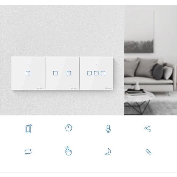 Sonoff Wi-Fi Smart Switch T3EU1C-TX - musta