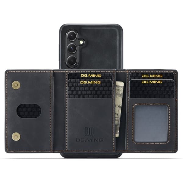 DG.MING Samsung Galaxy A55 5G Konstläder Plånboksfodral Svart