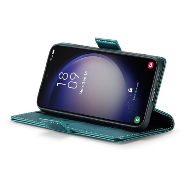 CASEME Plånboksfodral Konstläder för Samsung Galaxy S23 - Grön