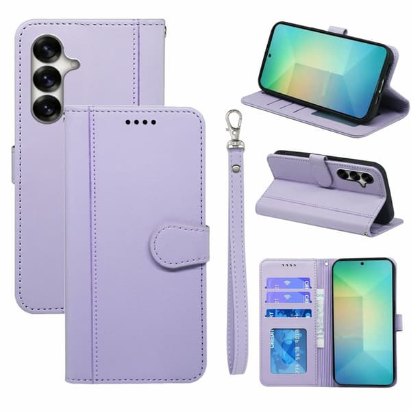 Plånboksfodral för Samsung Galaxy S26 Plus Magnetiskt Konstläder - Lila
