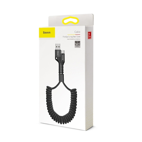 BASEUS USB-C till USB-A kabel 1m Fish Eye - Svart Svart