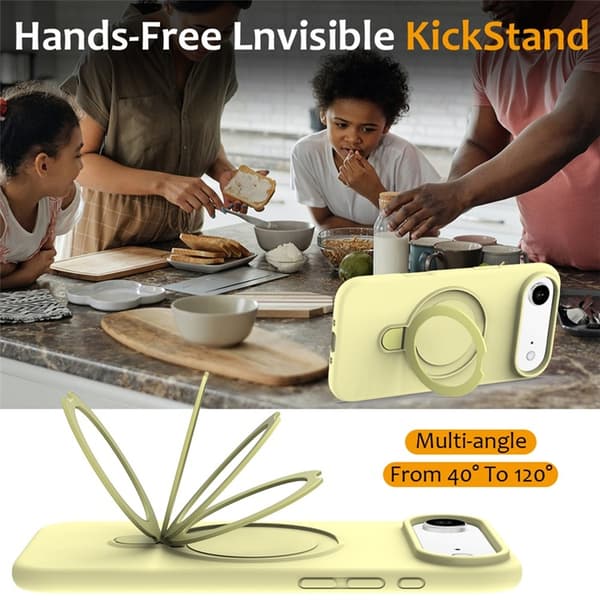 Mobilskal till iPhone Air MagSafe Kickstand PC + Silikon - Gul Gul