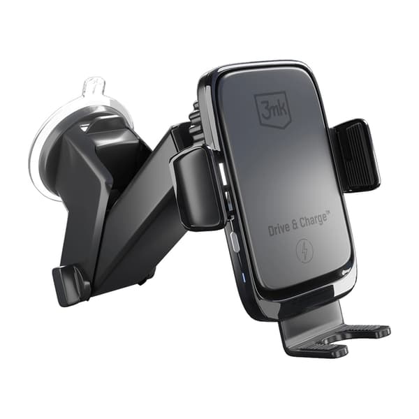 3MK biltelefonholder med induktiv oplader - sort Black