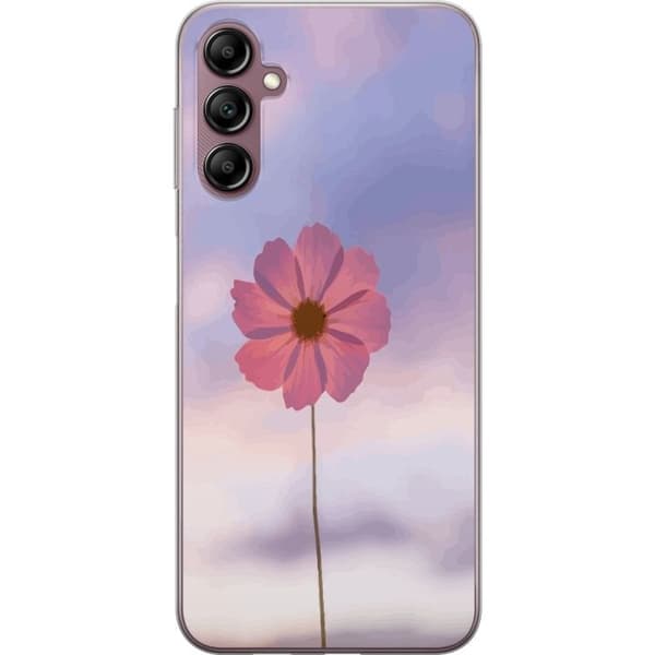Telefontaske til Samsung Galaxy A14 5G med lyserød blomst