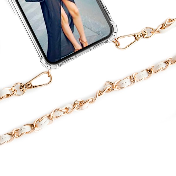 Boom Huawei Mate 20 Pro mobilhalsband skal - Chain White Chain White