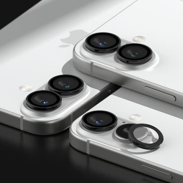 Ringke [2-Pack] iPhone 16/16 Plus kameralinsedæksel hærdet glas Svart