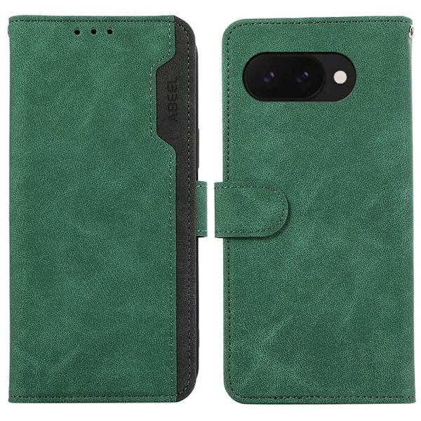 ABEEL Google Pixel 9a Plånboksfodral Splicing Konstläder Flip Grön