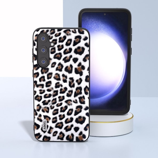 ABEEL Mobilskal till Samsung Galaxy S23 FE Leopard Textur Silver