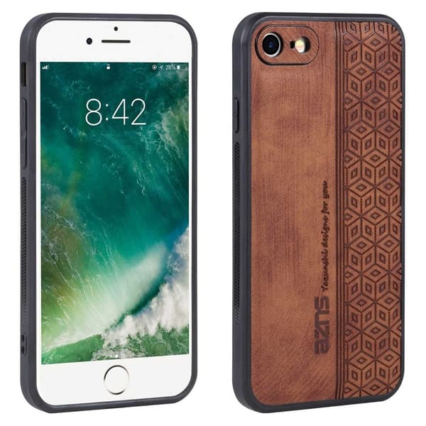 AZNS iPhone 7/8/SE (2020/2022) Plånboksfodral Konstläder - Brun