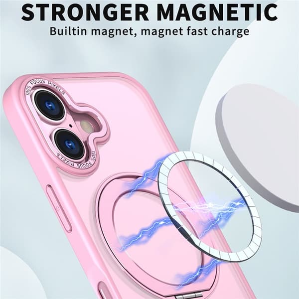 Mobilskal till iPhone 17 MagSafe TPU + Acrylic Kickstand - Rosa Rosa