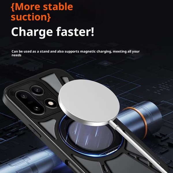 Mobilskal till OnePlus 15 MagSafe Silikon Hollow Kickstand Svart