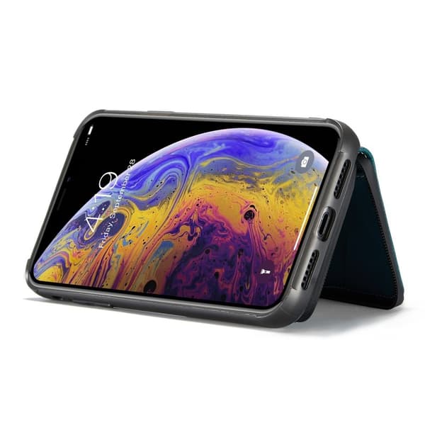 JEEHOOD Mobilskal till iPhone XS Max Detachable Zipper Wallet Blå