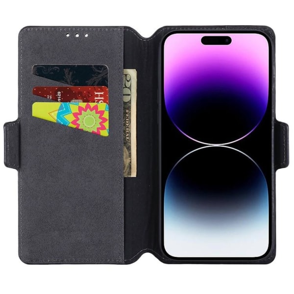MUXMA iPhone 14 Pro Max Wallet Cover Cross Texture - Hvid