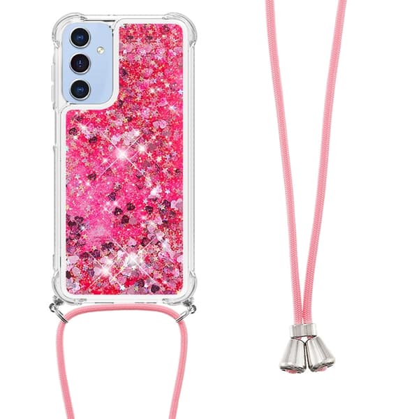 Mobilskal till Galaxy A17 / A26 med Snodd - Rosa / Hearts Rosa