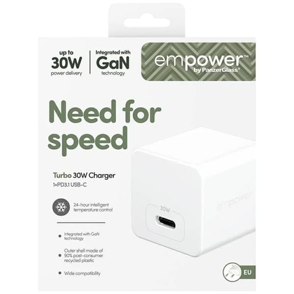 Empower by PanzerGlass Snabbladdare 30W USB-C - Silver Silver