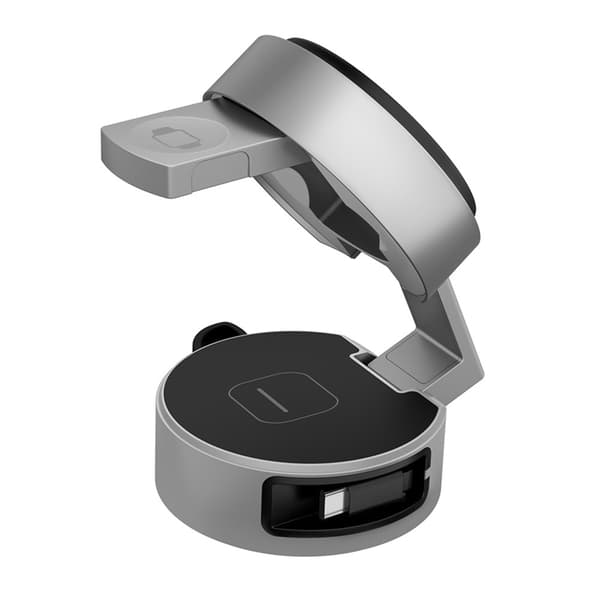 Qi2 3in1 Trådlös Laddare iPhone, Apple Watch, Airpods Silvergrå