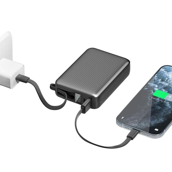 Energea PowerBank 20000mAh 45W USB-C Kabel - Grå Grå