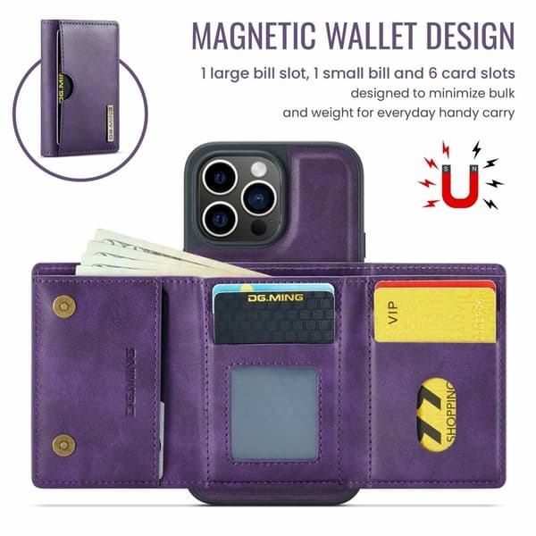 DG.MING M6 Series Mobilskal till iPhone 13 Pro Max Magnetiskt Lila