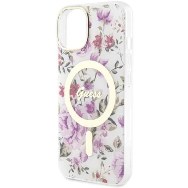 Guess Mobilskal till iPhone 14 Plus MagSafe Flower - Transparent Transparent