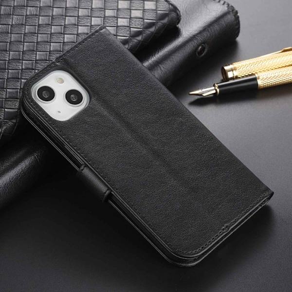 AZNS iPhone 14 Plånboksfodral Shockproof Konstläder - Svart