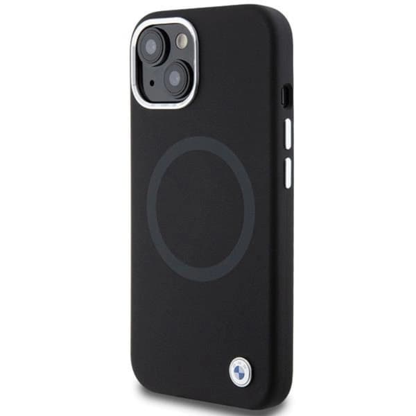 BMW iPhone 15 Plus Mobilskal Magsafe Signature Liquid Silikon - Musta Black