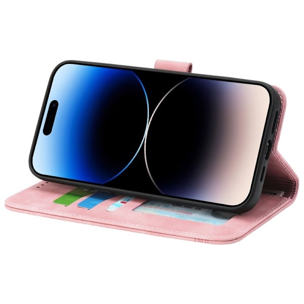 DIERFENG DF-03 iPhone 14 Pro Max Plånboksfodral Konstläder - Rosa