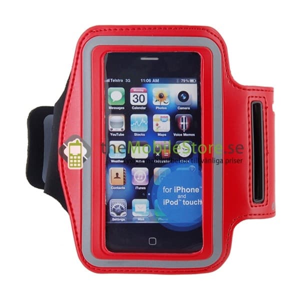 Armband till iPhone 4 / 3GS (RÖD) Röd