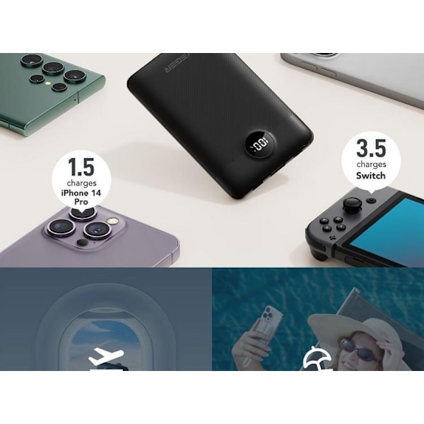 VEGER Powerbank 10000 mAh Type C / Lightning 22.5W C11 - Svart
