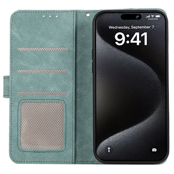 ABEEL iPhone 15 Pro Max Plånboksfodral Konstläder RFID Skydd - Blå