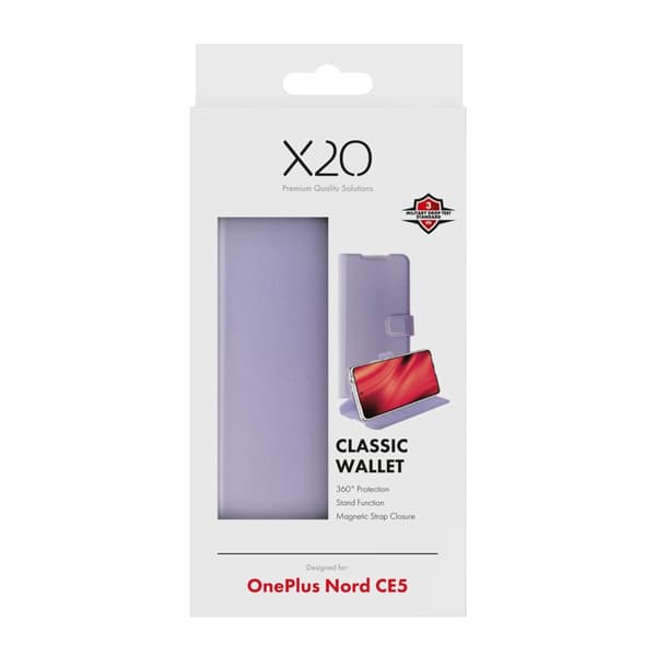 X2O Classic Wallet Plånboksfodral OnePlus Nord CE5 Lavender