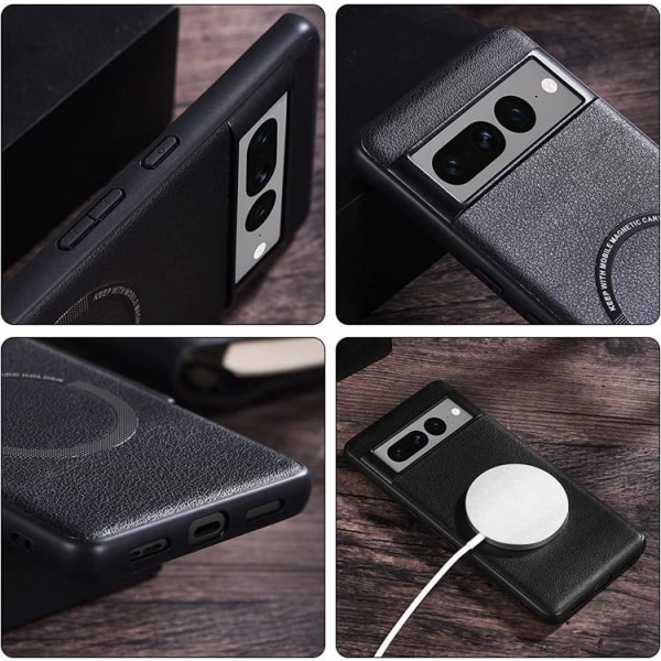 Google Pixel 7 Pro Case Magsafe Magnetic PU Læder - Hvid