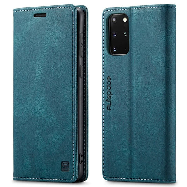 AUTSPACE A01 Plånboksfodral för Samsung Galaxy S20 Plus Konstläder - Blå