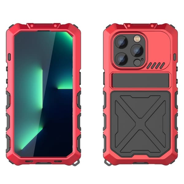 R-JUST Mobilskal till iPhone 14 Pro , Stöttålig Silikon + Metall, Röd