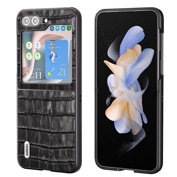 ABEEL Galaxy Z Flip 5 Mobilskal Crocodile Texture - Svart Svart