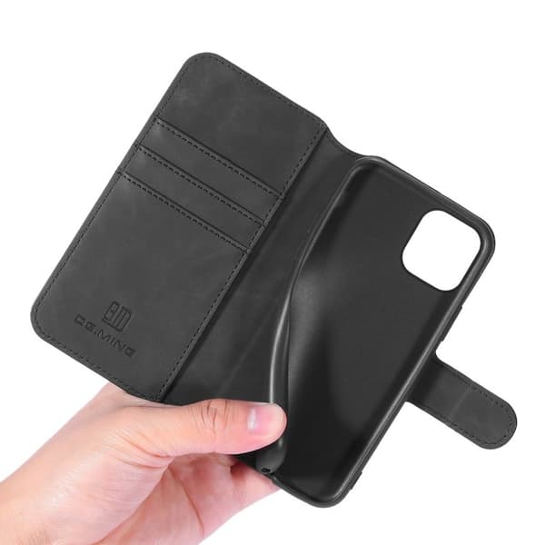 DG.MING Retro Plånboksfodral Konstläder för iPhone 11 Pro Max - Svart