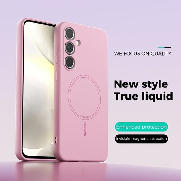 ABEEL Mobilskal till Samsung Galaxy S24+ MagSafe Liquid Silicone Rosa