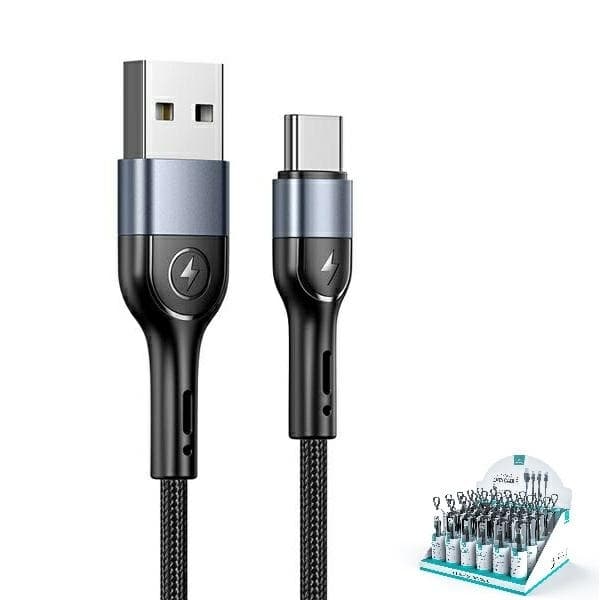 USAMS flettet kabel U55 2A USB-C 1m (US-SJ449) - sort