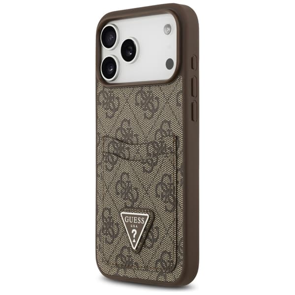 Guess Mobilskal till iPhone 17 Pro Max 4G Double Card Triangle Brun